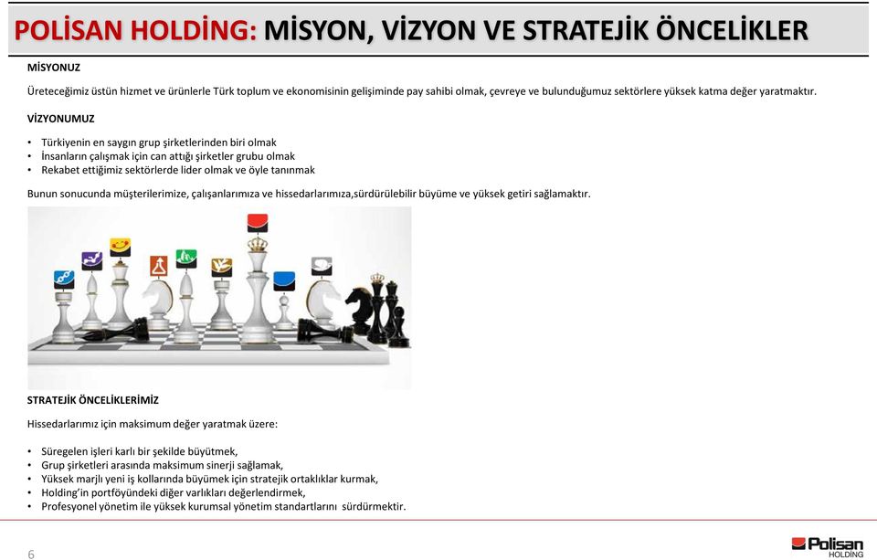 VİZYONUMUZ Türkiyenin en saygın grup şirketlerinden biri olmak İnsanların çalışmak için can attığı şirketler grubu olmak Rekabet ettiğimiz sektörlerde lider olmak ve öyle tanınmak Bunun sonucunda