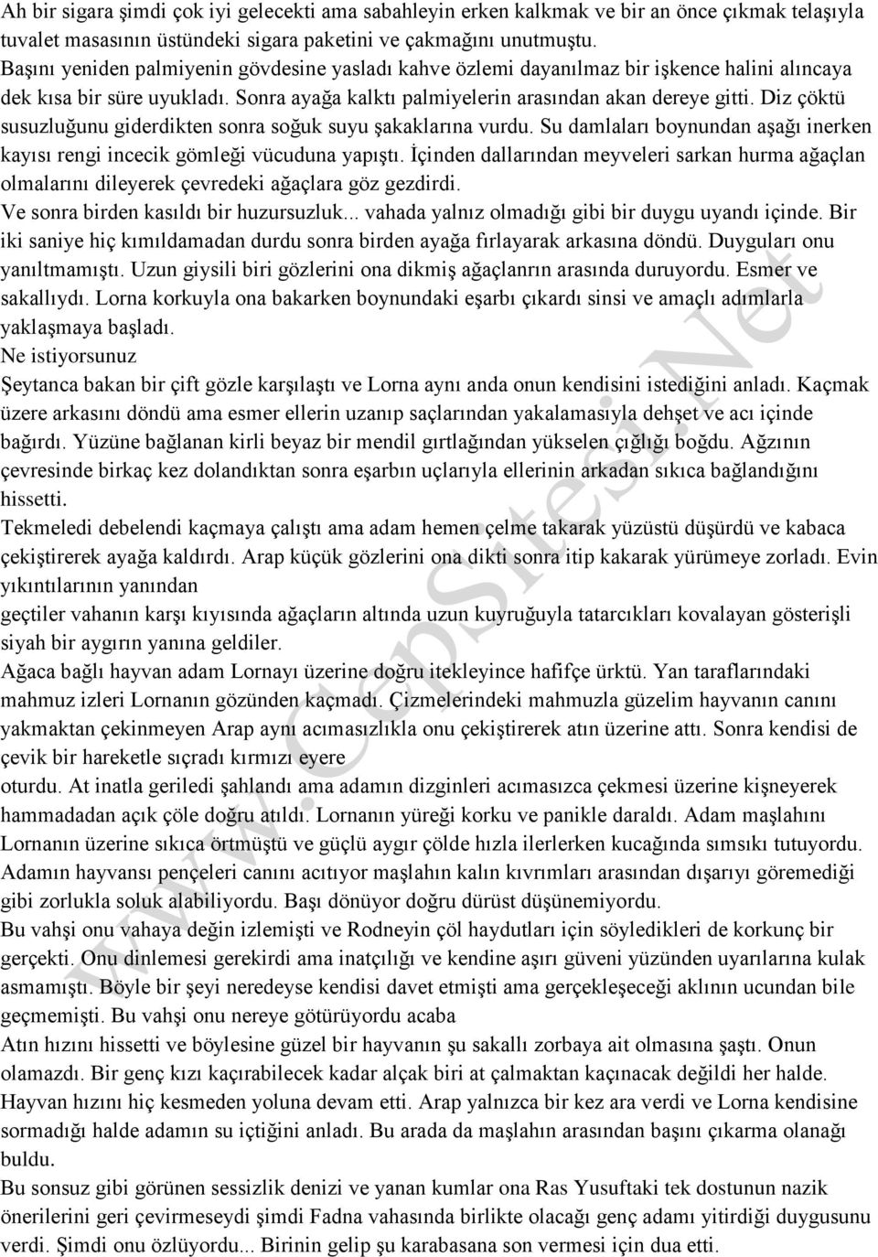 Diz çöktü susuzluğunu giderdikten sonra soğuk suyu şakaklarına vurdu. Su damlaları boynundan aşağı inerken kayısı rengi incecik gömleği vücuduna yapıştı.