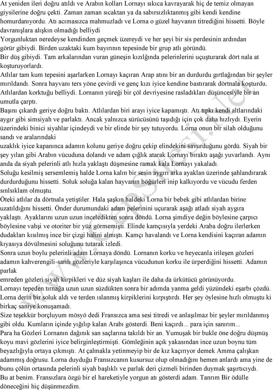 Böyle davranışlara alışkın olmadığı belliydi Yorgunluktan neredeyse kendinden geçmek üzereydi ve her şeyi bir sis perdesinin ardından görür gibiydi.