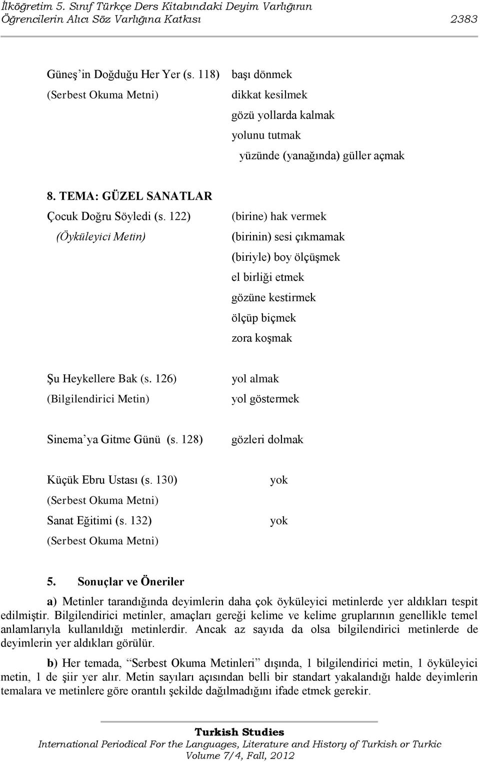 122) (Öyküleyici Metin) (birine) hak vermek (birinin) sesi çıkmamak (biriyle) boy ölçüģmek el birliği etmek gözüne kestirmek ölçüp biçmek zora koģmak ġu Heykellere Bak (s.