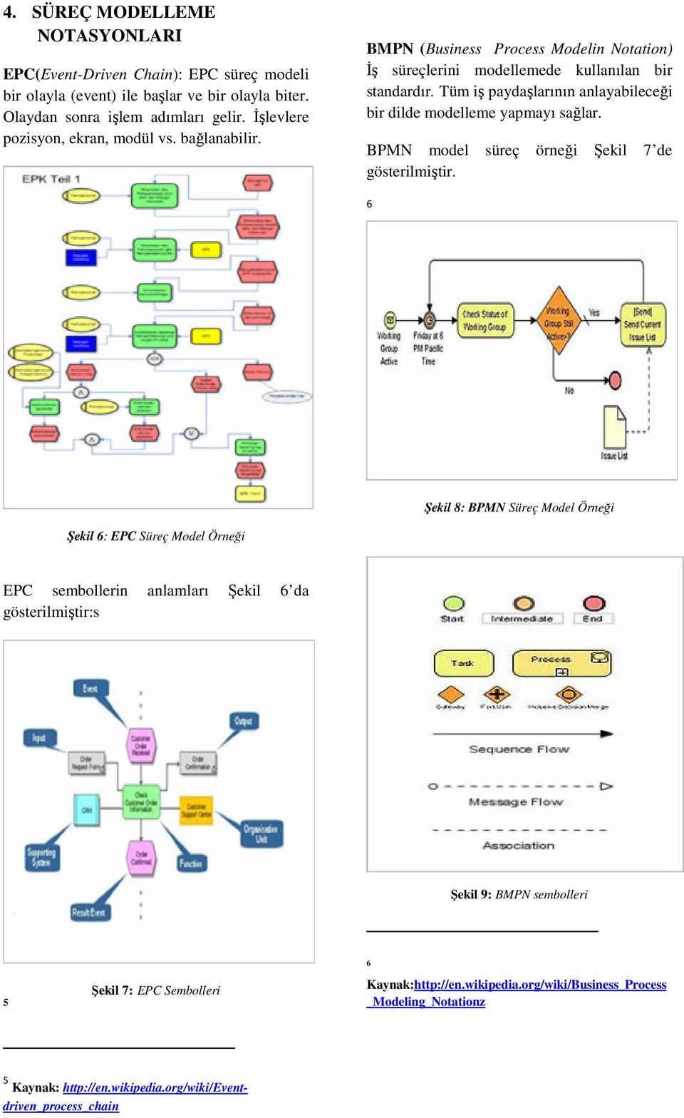 Tüm iş paydaşlarının anlayabileceği bir dilde modelleme yapmayı sağlar. BPMN model süreç örneği Şekil 7 de gösterilmiştir.