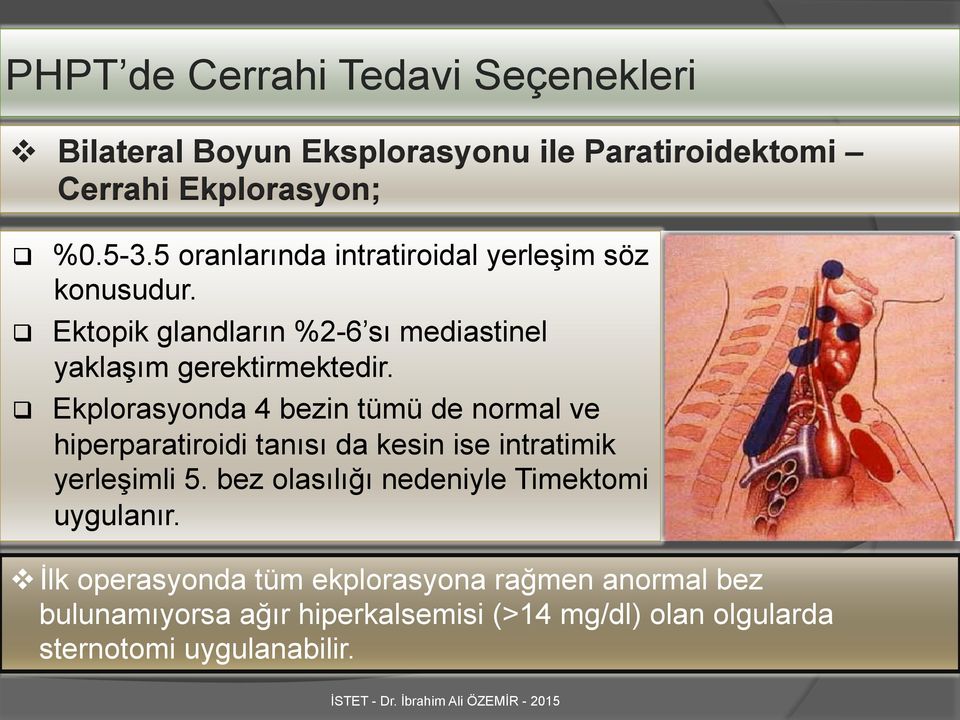 q Ekplorasyonda 4 bezin tümü de normal ve hiperparatiroidi tanısı da kesin ise intratimik yerleşimli 5.