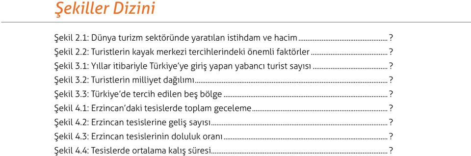 ..? Şekil 3.1: Yıllar itibariyle Türkiye ye giriş yapan yabancı turist sayısı...? Şekil 3.2: Turistlerin milliyet dağılımı...? Şekil 3.3: Türkiye de tercih edilen beş bölge.