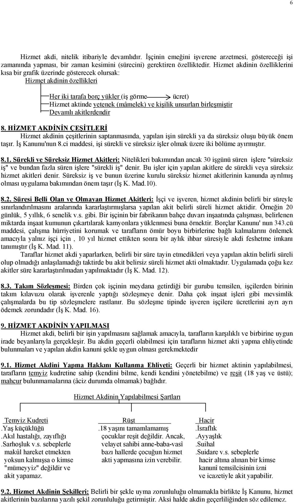 birleşmiştir Devamlı akitlerdendir 8. HİZMET AKDİNİN ÇEŞİTLERİ Hizmet akdinin çeşitlerinin saptanmasında, yapılan işin sürekli ya da süreksiz oluşu büyük önem taşır. İş Kanunu'nun 8.