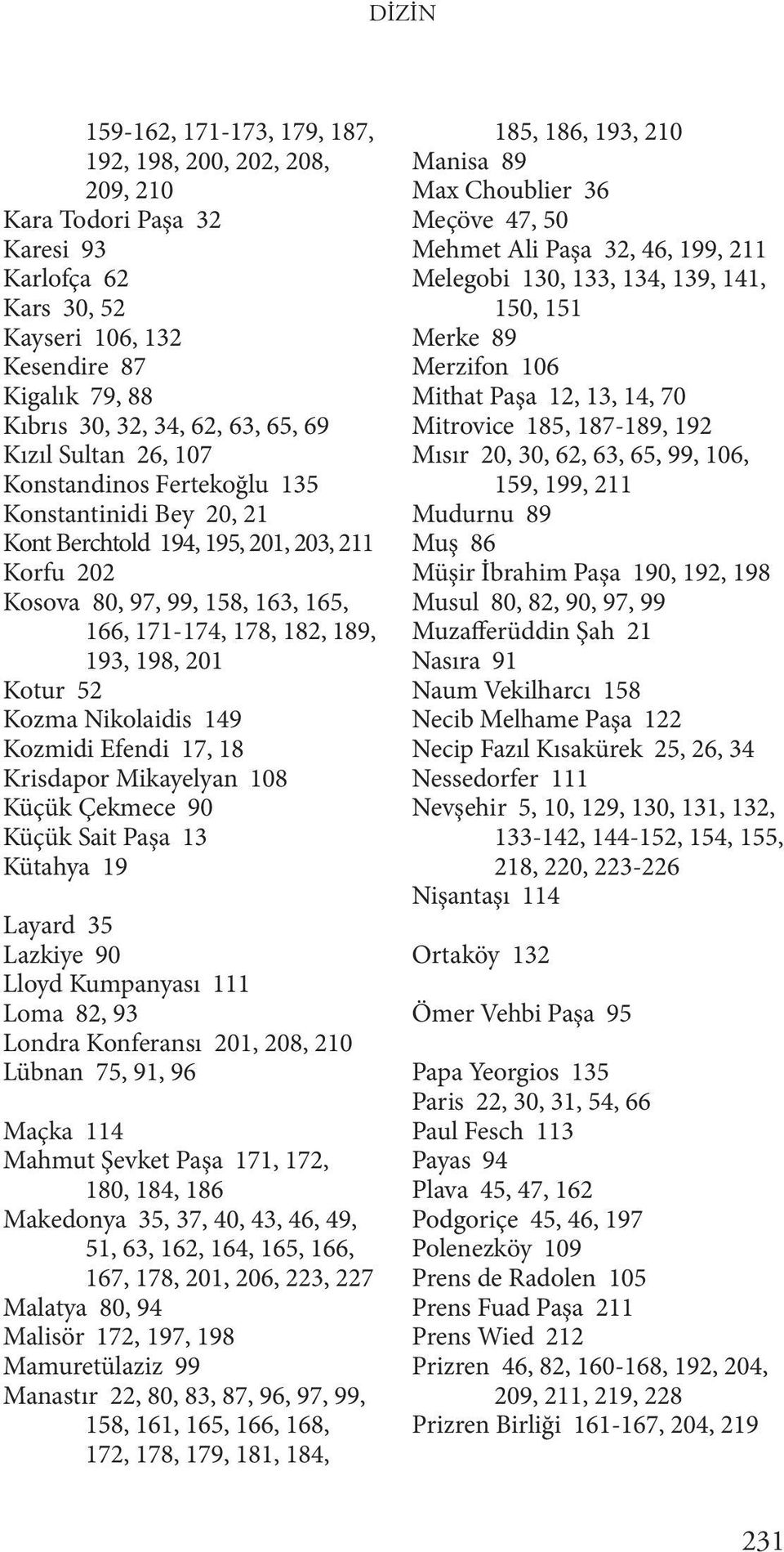 201 Kotur 52 Kozma Nikolaidis 149 Kozmidi Efendi 17, 18 Krisdapor Mikayelyan 108 Küçük Çekmece 90 Küçük Sait Paşa 13 Kütahya 19 Layard 35 Lazkiye 90 Lloyd Kumpanyası 111 Loma 82, 93 Londra Konferansı