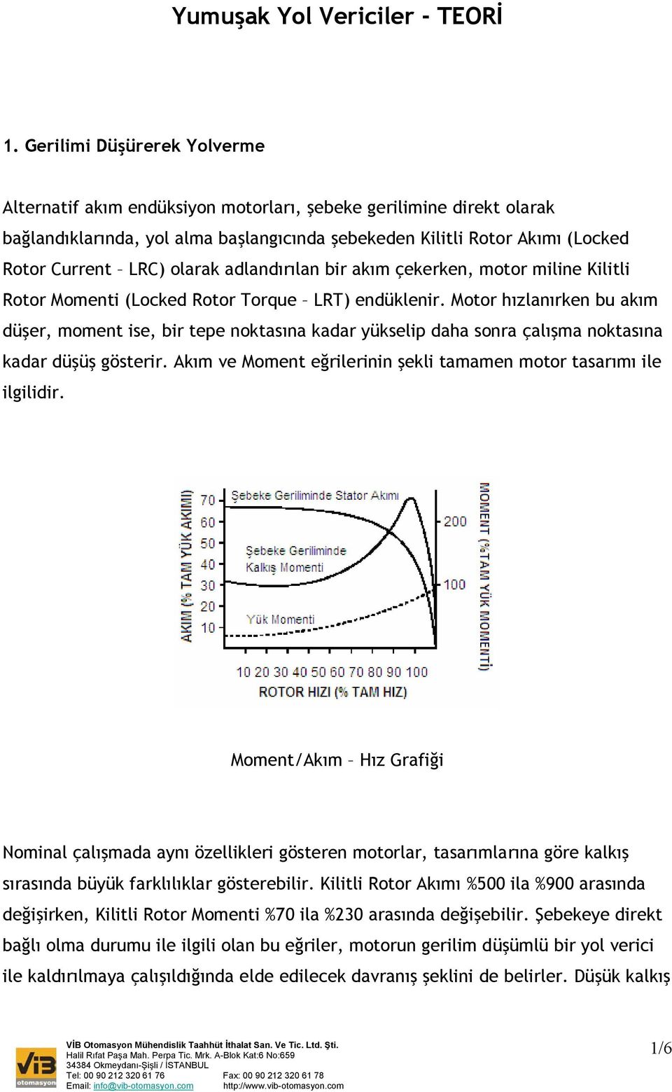 olarak adlandırılan bir akım çekerken, motor miline Kilitli Rotor Momenti (Locked Rotor Torque LRT) endüklenir.