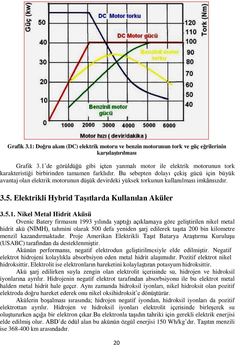 Bu sebepten dolayı çekiş gücü için büyük avantaj olan elektrik motorunun düşük devirdeki yüksek torkunun kullanılması imkânsızdır. 3.5. Elektrikli Hybrid TaĢıtlarda Kullanılan Aküler 3.5.1.