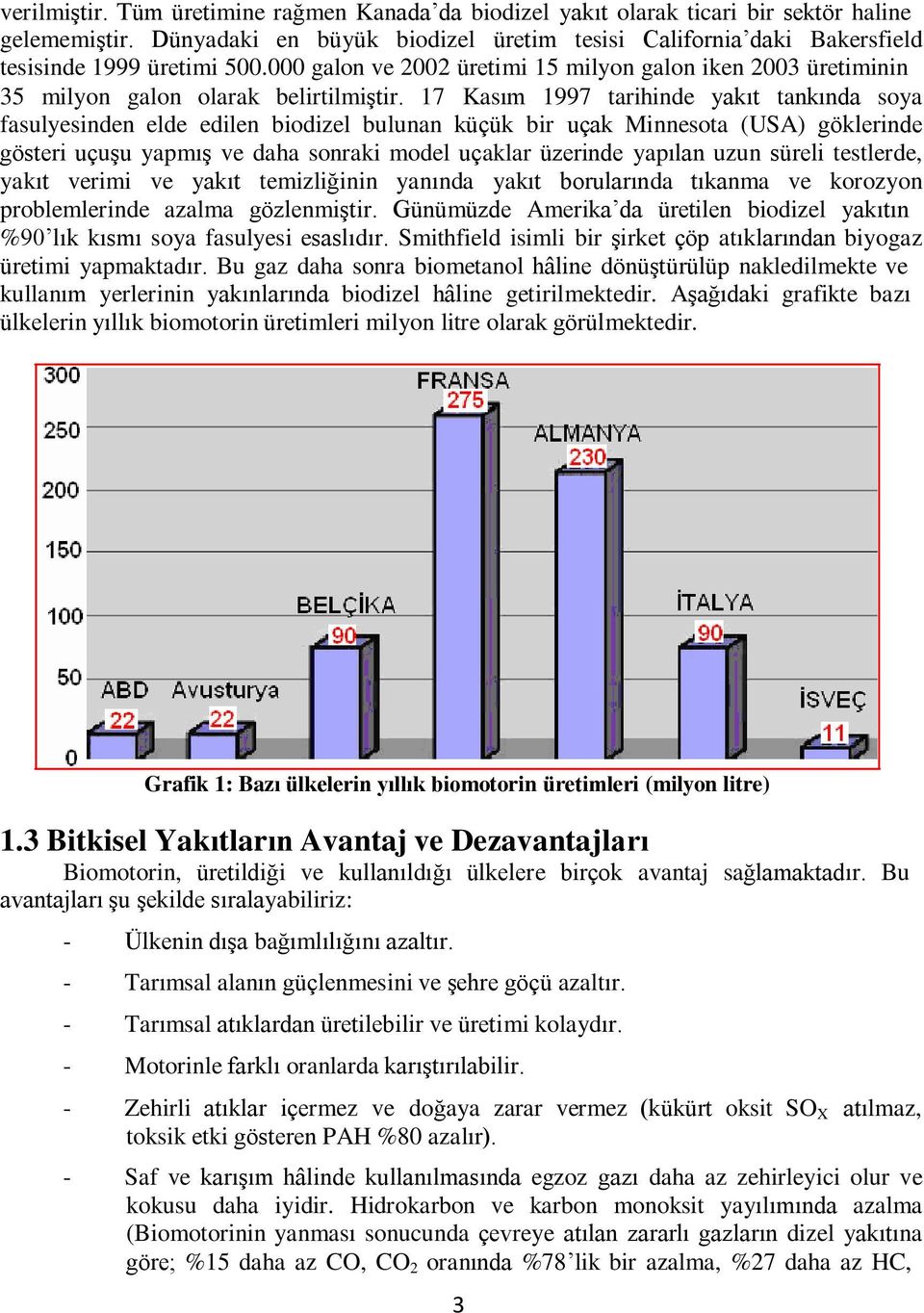 17 Kasım 1997 tarihinde yakıt tankında soya fasulyesinden elde edilen biodizel bulunan küçük bir uçak Minnesota (USA) göklerinde gösteri uçuşu yapmış ve daha sonraki model uçaklar üzerinde yapılan