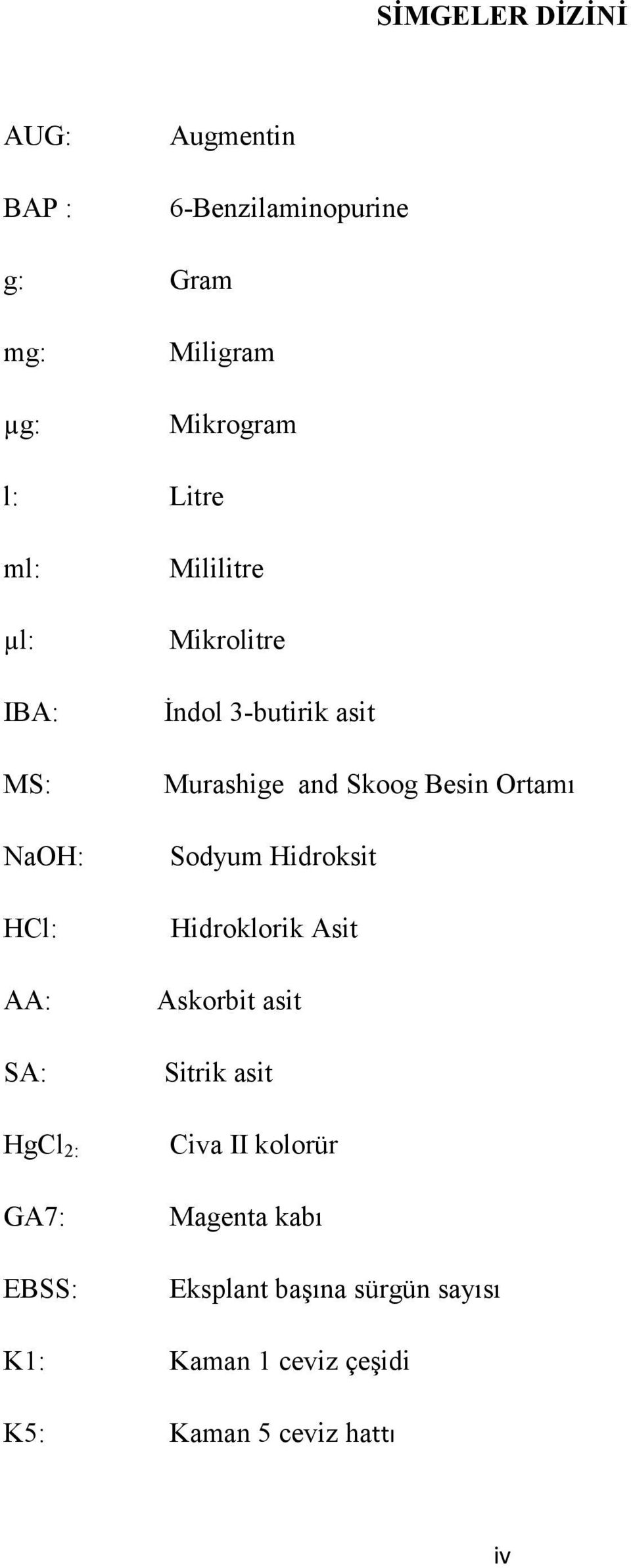 Murashige and Skoog Besin Ortamı Sodyum Hidroksit Hidroklorik Asit Askorbit asit Sitrik asit Civa II