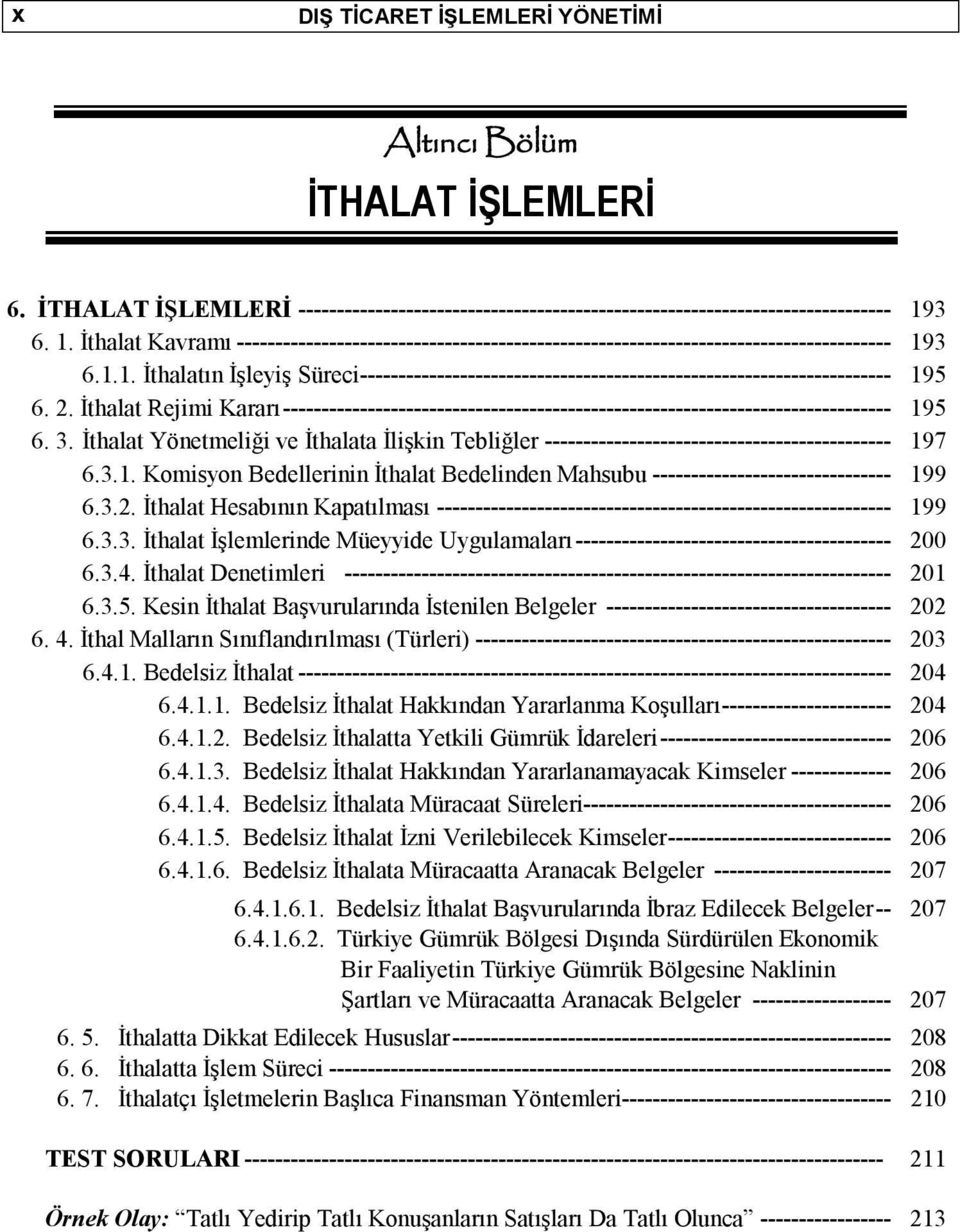 2. İthalat Rejimi Kararı ------------------------------------------------------------------------------- 195 6. 3.