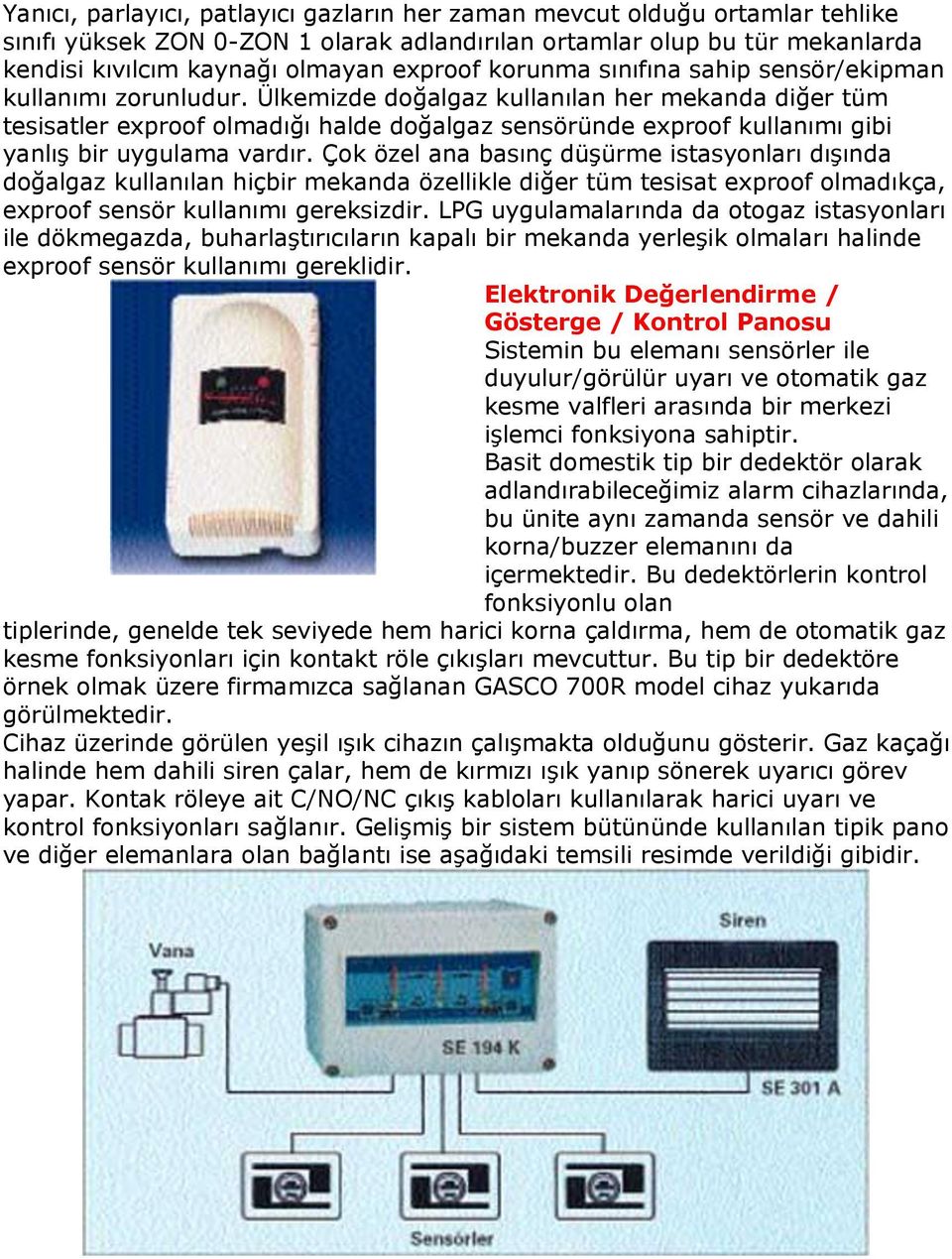 Ülkemizde doğalgaz kullanılan her mekanda diğer tüm tesisatler exproof olmadığı halde doğalgaz sensöründe exproof kullanımı gibi yanlış bir uygulama vardır.