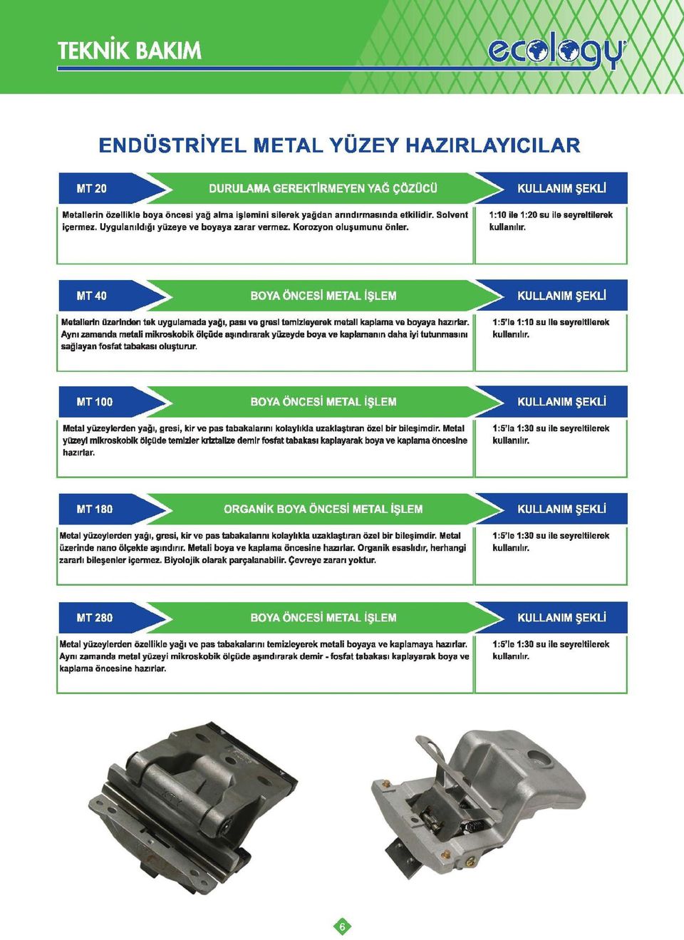 BOYA ÖNCESİ METAL İŞLEM Metallerin üzerinden tek uygulamada yağı, pası ve gresi temizleyerek metali kaplama ve boyaya hazırlar.