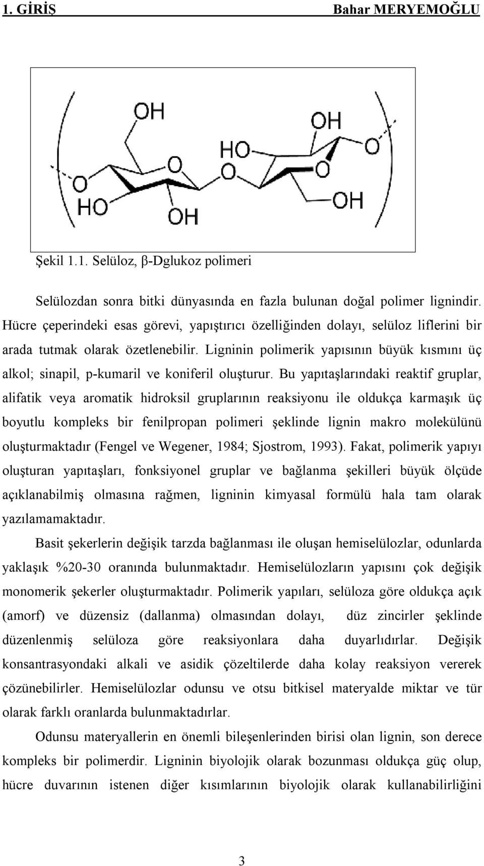 Ligninin polimerik yapısının büyük kısmını üç alkol; sinapil, p-kumaril ve koniferil oluşturur.