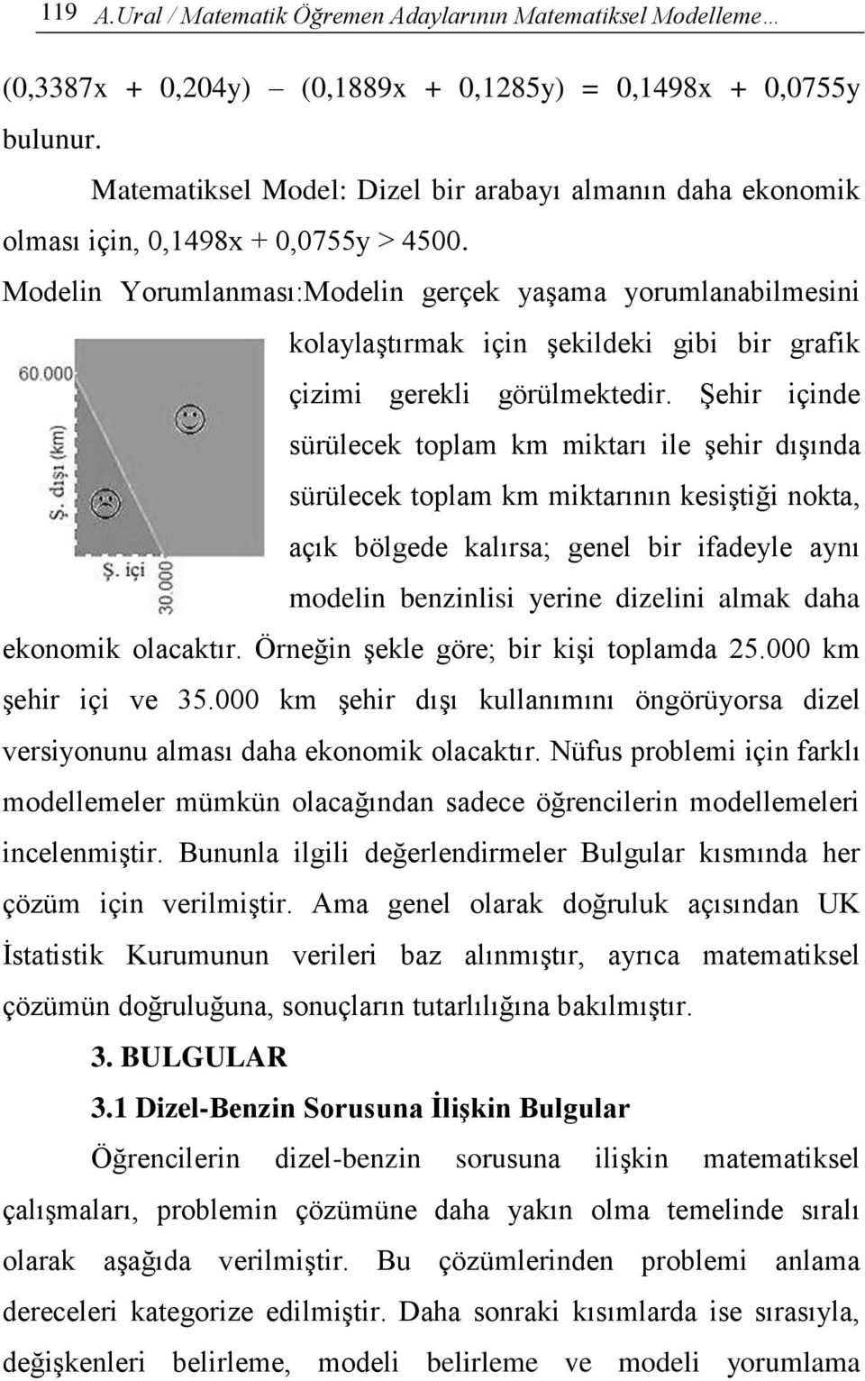 Modelin Yorumlanması:Modelin gerçek yaşama yorumlanabilmesini kolaylaştırmak için şekildeki gibi bir grafik çizimi gerekli görülmektedir.