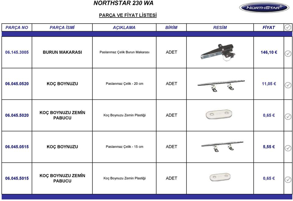 0520 KOÇ BOYNUZU Paslanmaz Çelik - 20 cm 11,05 06.045.