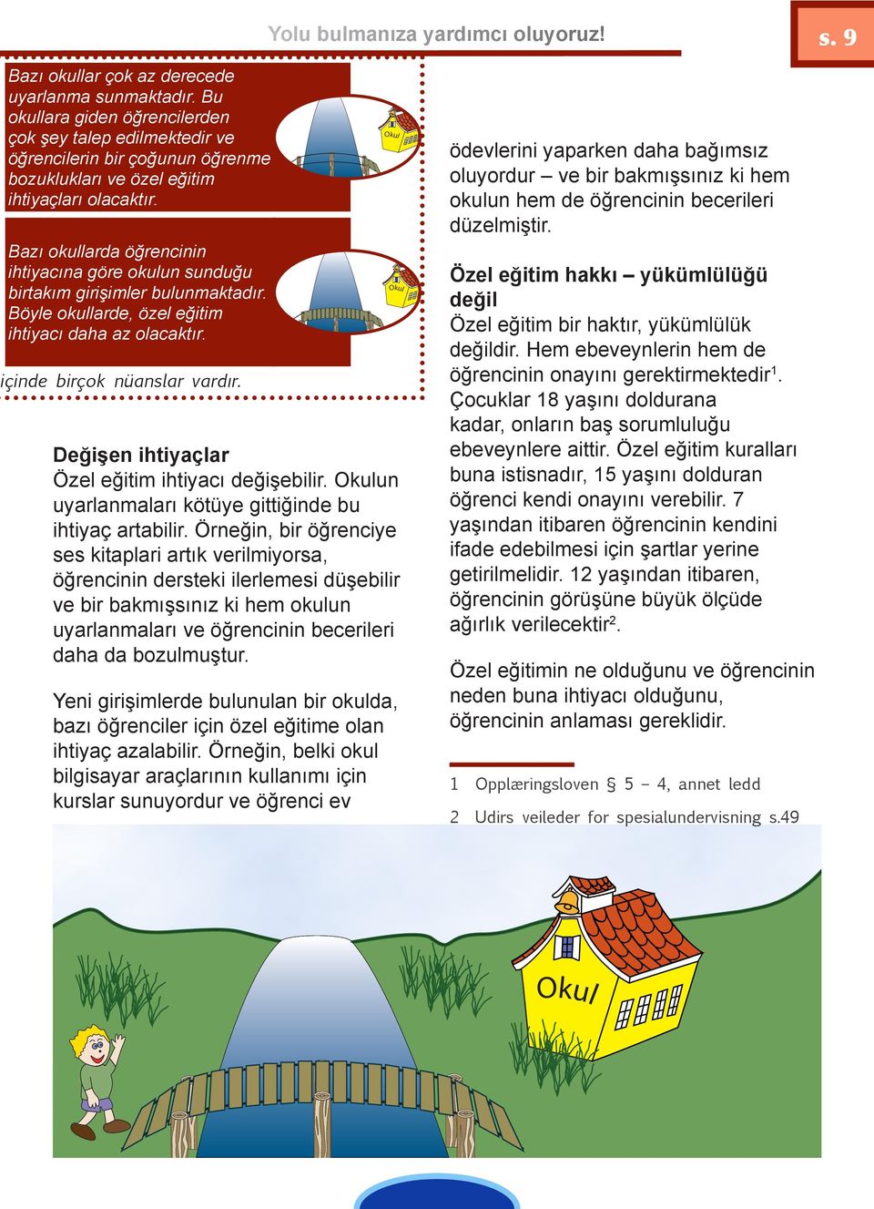 Bazı okullarda öğrencinin ihtiyacına göre okulun sunduğu birtakım girişimler bulunmaktadır. Böyle okullarde, özel eğitim ihtiyacı daha az olacaktır. çinde birçok nüanslar vardır.