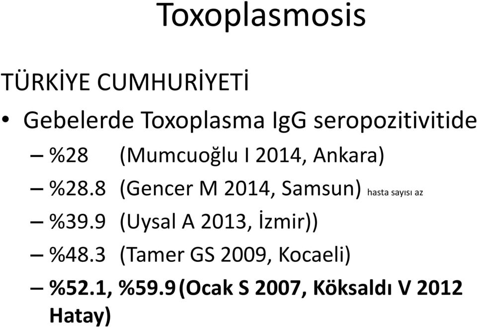 8 (Gencer M 2014, Samsun) hasta sayısı az %39.