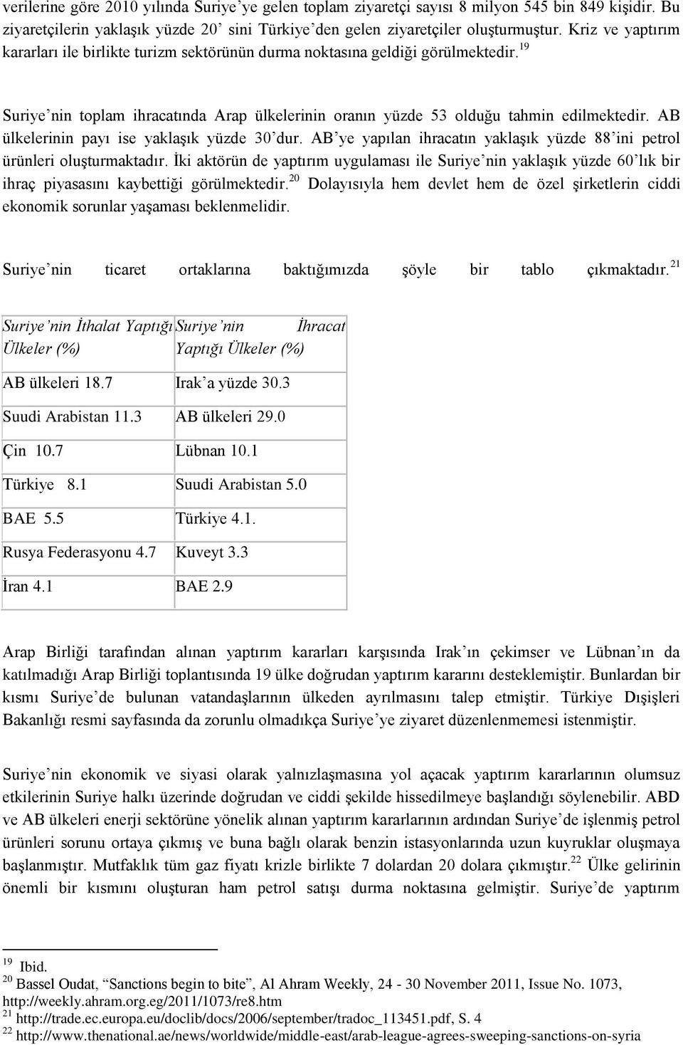 AB ülkelerinin payı ise yaklaşık yüzde 30 dur. AB ye yapılan ihracatın yaklaşık yüzde 88 ini petrol ürünleri oluşturmaktadır.