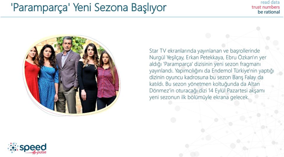 Yapımcılığını da Endemol Türkiye'nin yaptığı dizinin oyuncu kadrosuna bu sezon Barış Falay da katıldı.
