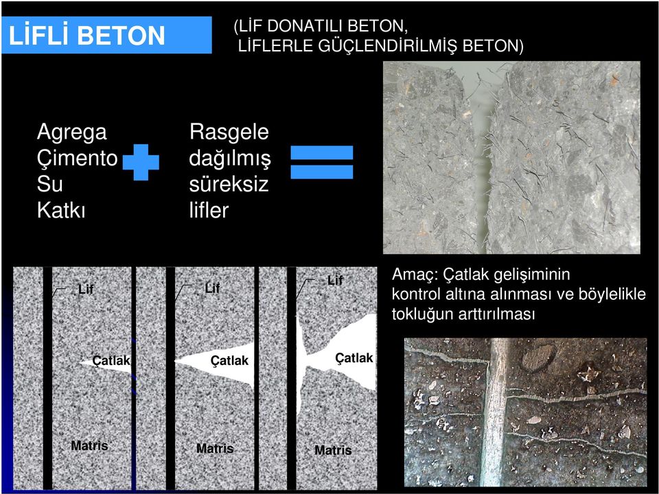 Lif Amaç: Çatlak gelişiminin kontrol altına alınması ve