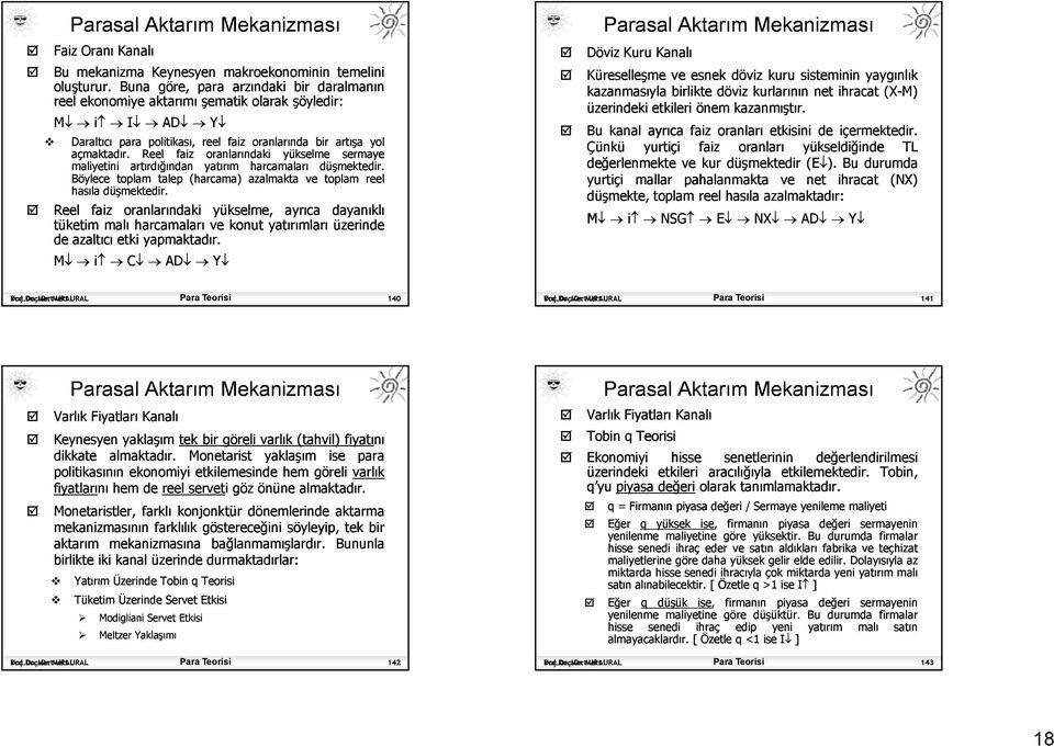 Reel faiz oranlarındaki yükselme sermaye maliyetini artırdığından yatırım harcamaları düşmektedir. Böylece toplam talep (harcama) azalmakta ve toplam reel hasıla düşmektedir.