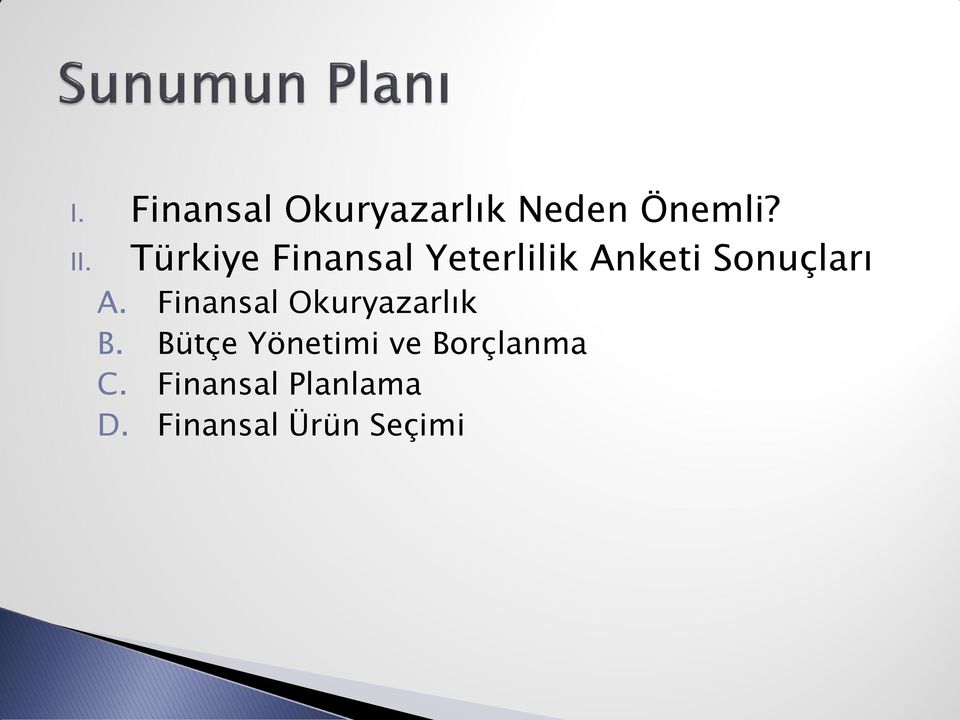 Finansal Okuryazarlık B.