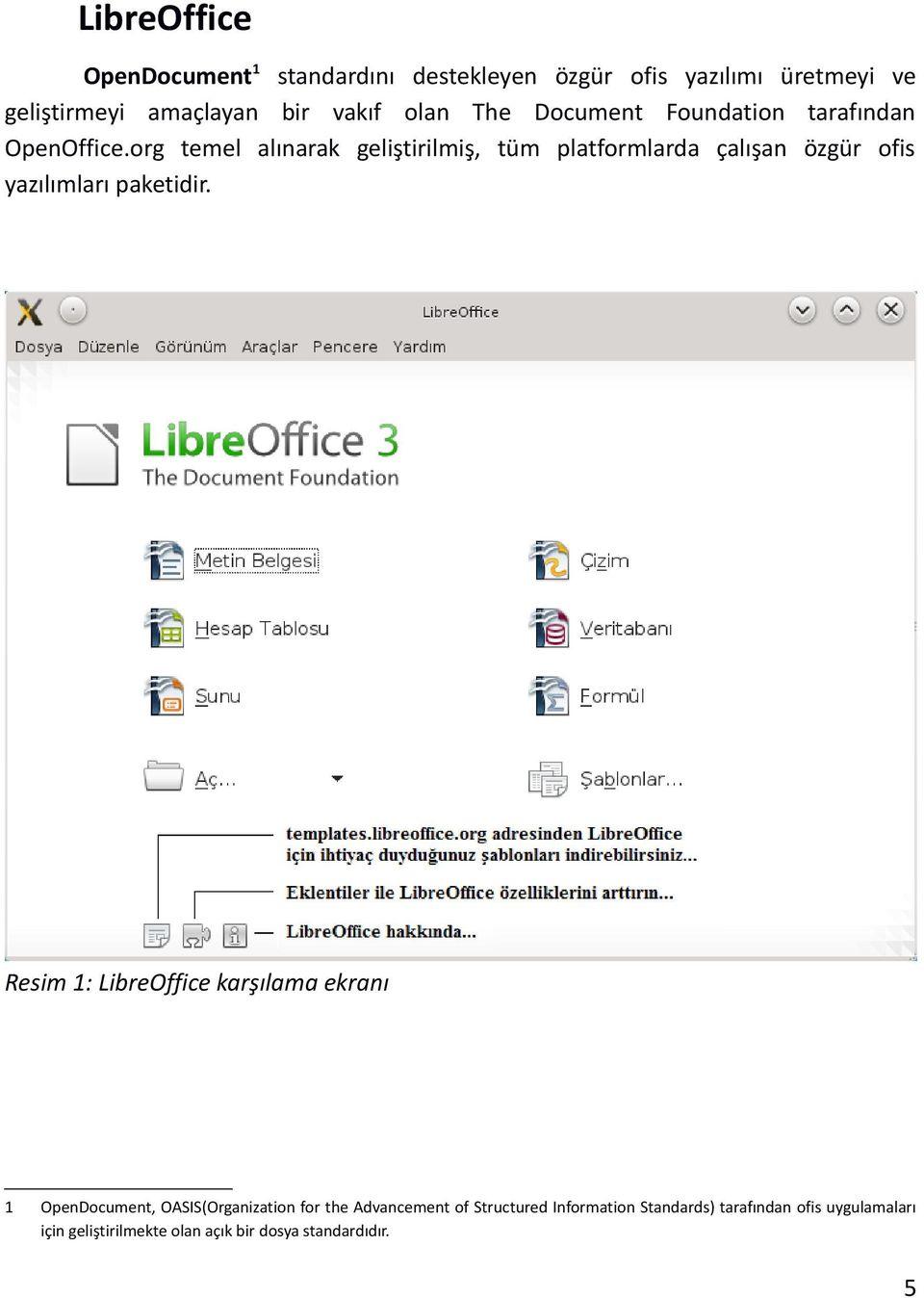 org temel alınarak geliştirilmiş, tüm platformlarda çalışan özgür ofis yazılımları paketidir.
