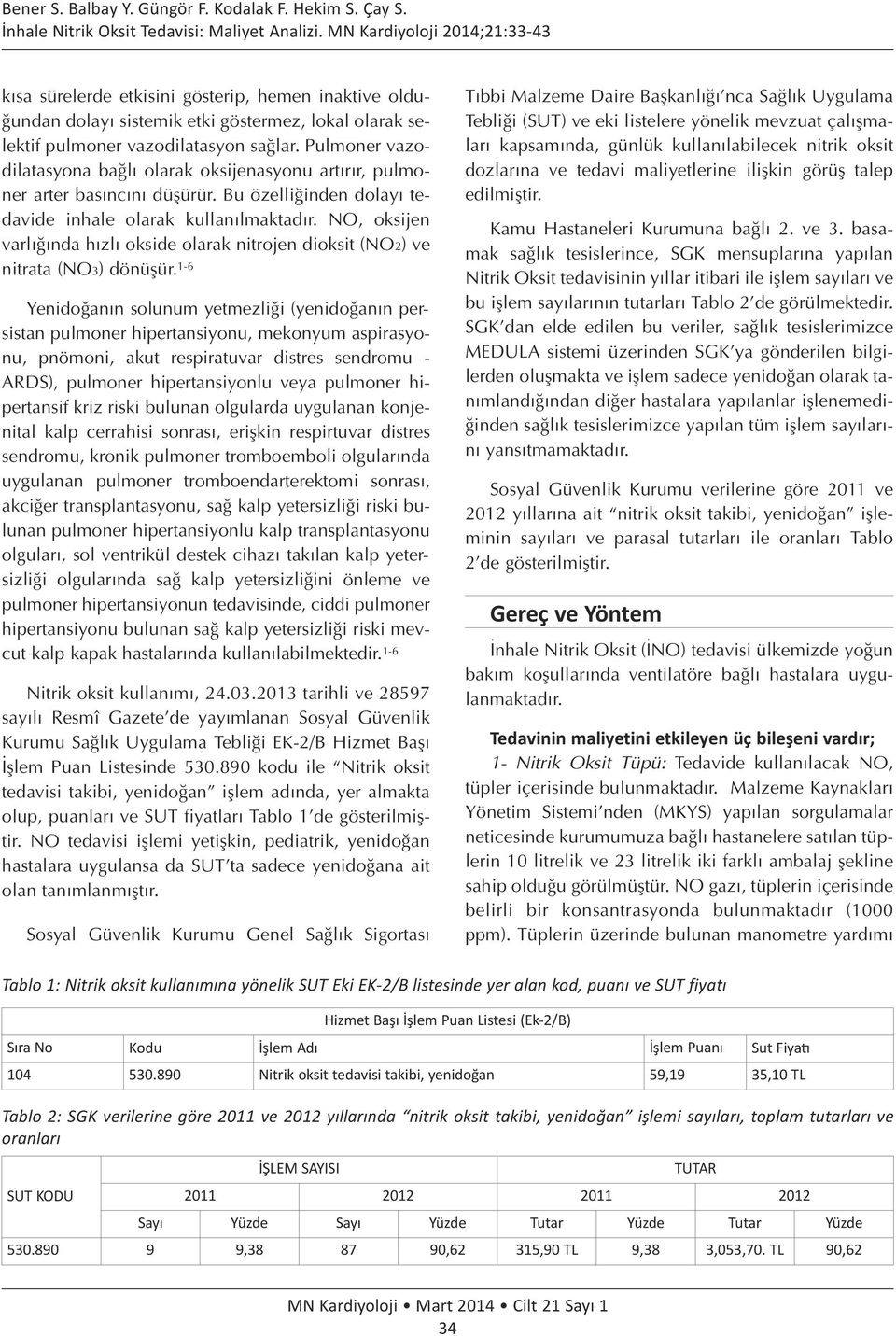 Pulmoner vazodilatasyona bağlı olarak oksijenasyonu artırır, pulmoner arter basıncını düşürür. Bu özelliğinden dolayı tedavide inhale olarak kullanılmaktadır.