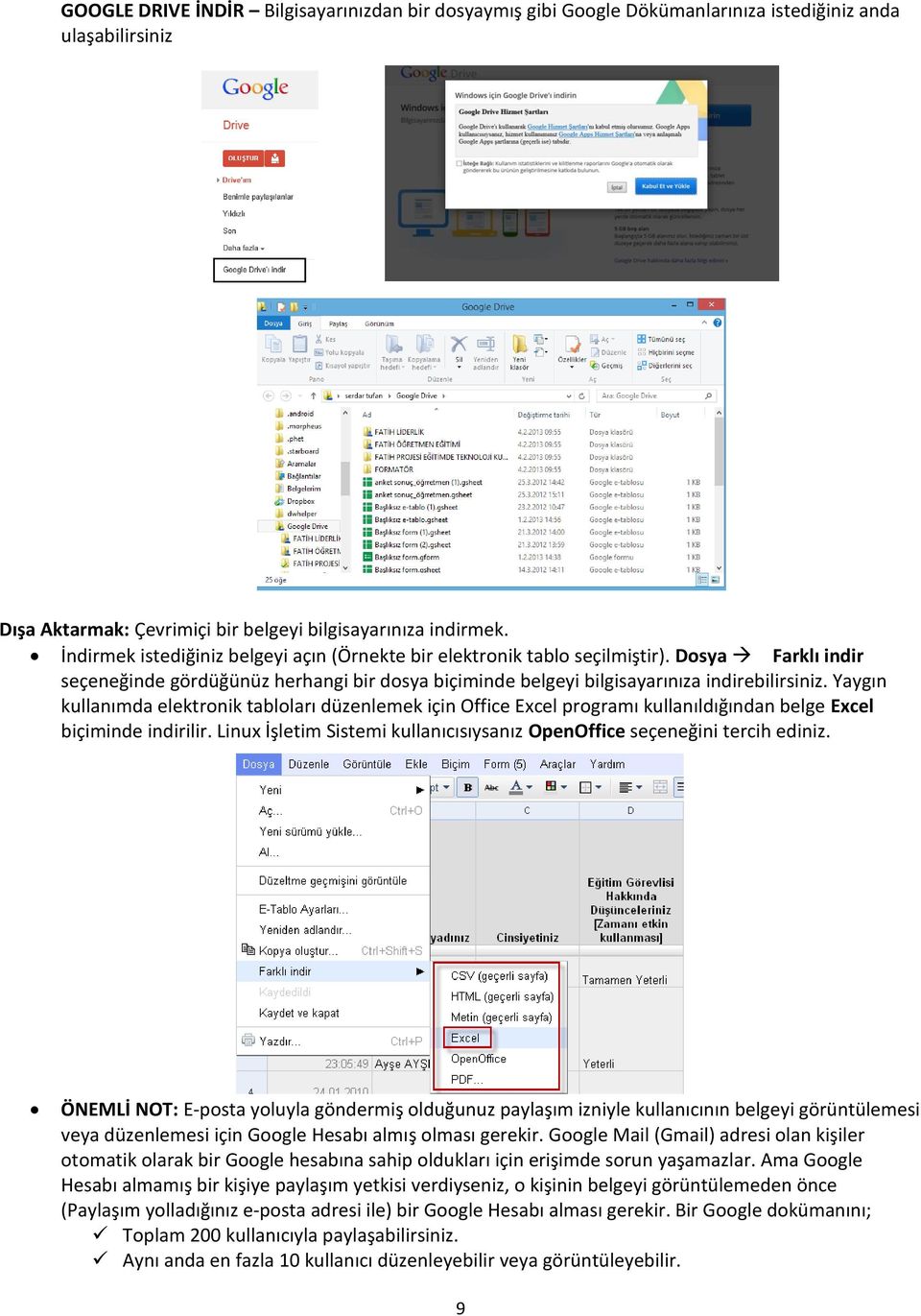 Yaygın kullanımda elektronik tabloları düzenlemek için Office Excel programı kullanıldığından belge Excel biçiminde indirilir.