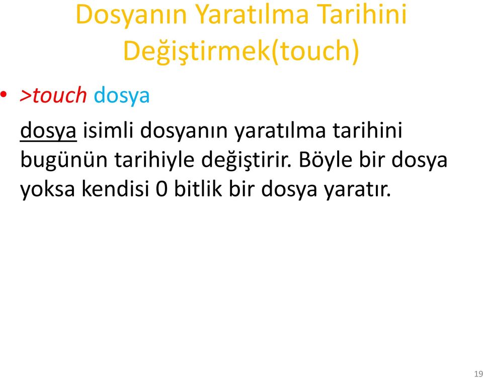 yaratılma tarihini bugünün tarihiyle değiştirir.