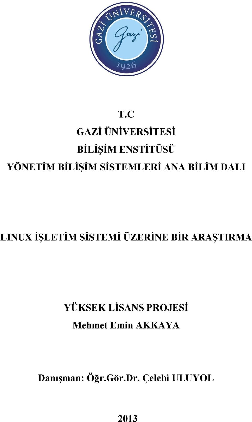 SİSTEMİ ÜZERİNE BİR ARAŞTIRMA YÜKSEK LİSANS PROJESİ