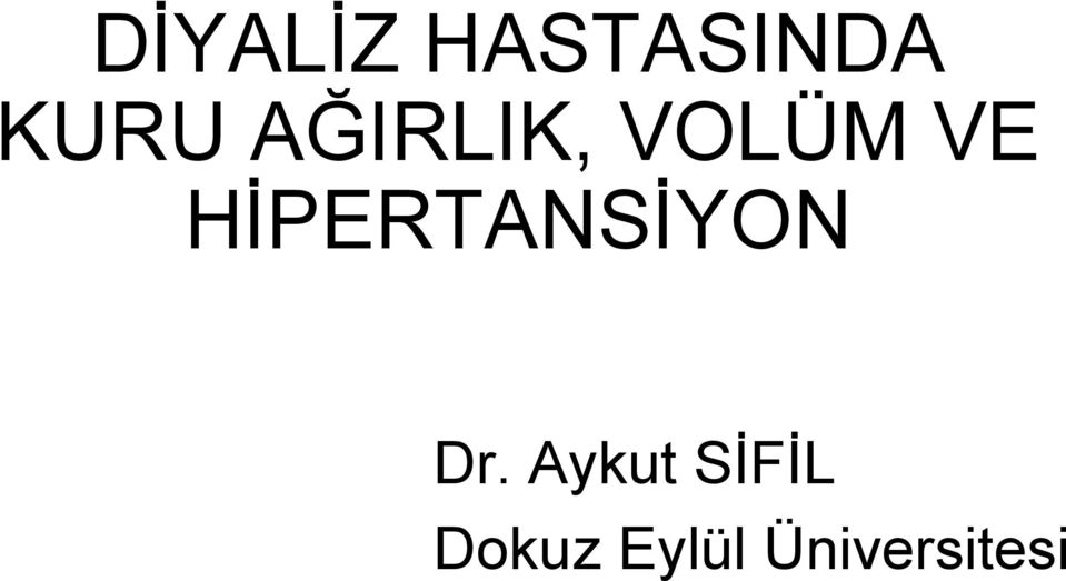 HİPERTANSİYON Dr.