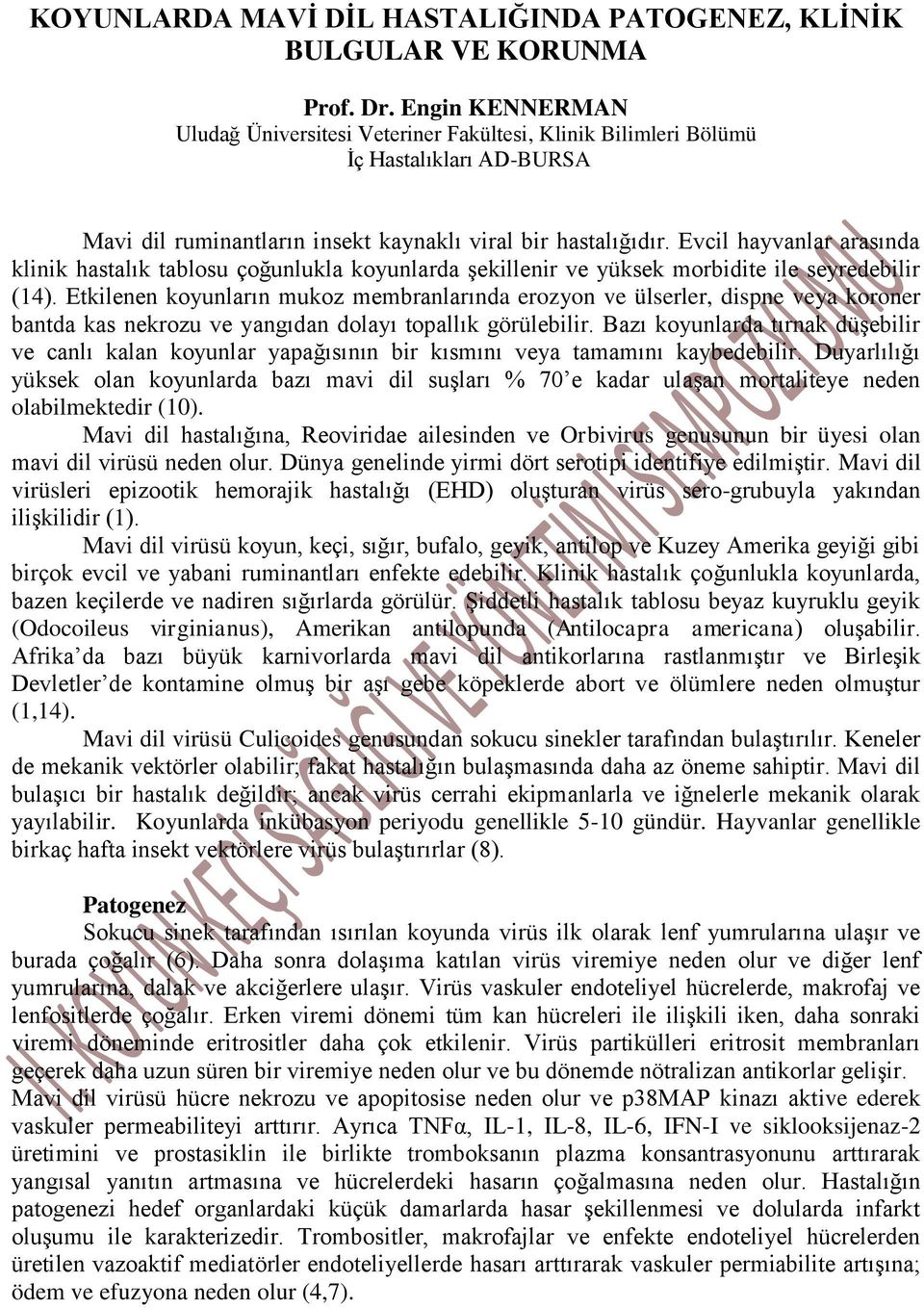 Evcil hayvanlar arasında klinik hastalık tablosu çoğunlukla koyunlarda şekillenir ve yüksek morbidite ile seyredebilir (14).