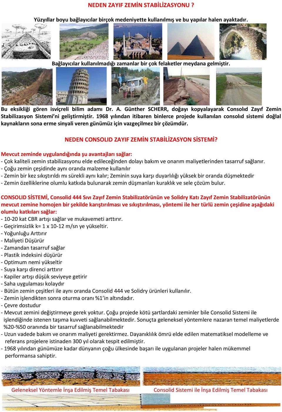 1968 yılından itibaren binlerce projede kullanılan consolıd sistemi doğlal kaynakların sona erme sinyali veren günümüz için vazgeçilmez bir çözümdür. NEDEN CONSOLID ZAYIF ZEMİN STABİLİZASYON SİSTEMİ?