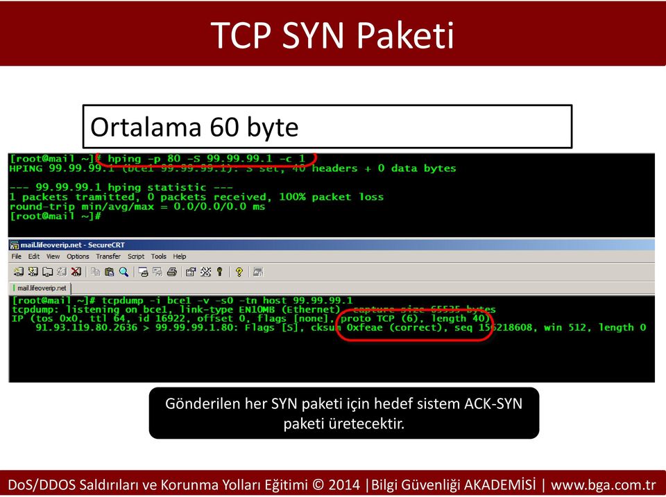 SYN paketi için hedef