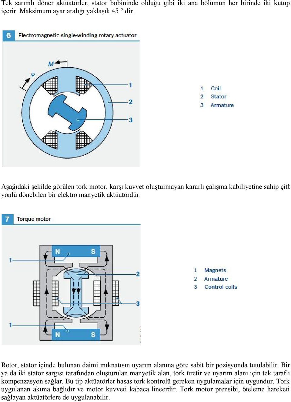 Rotor, stator içinde bulunan daimi mıknatısın uyarım alanına göre sabit bir pozisyonda tutulabilir.