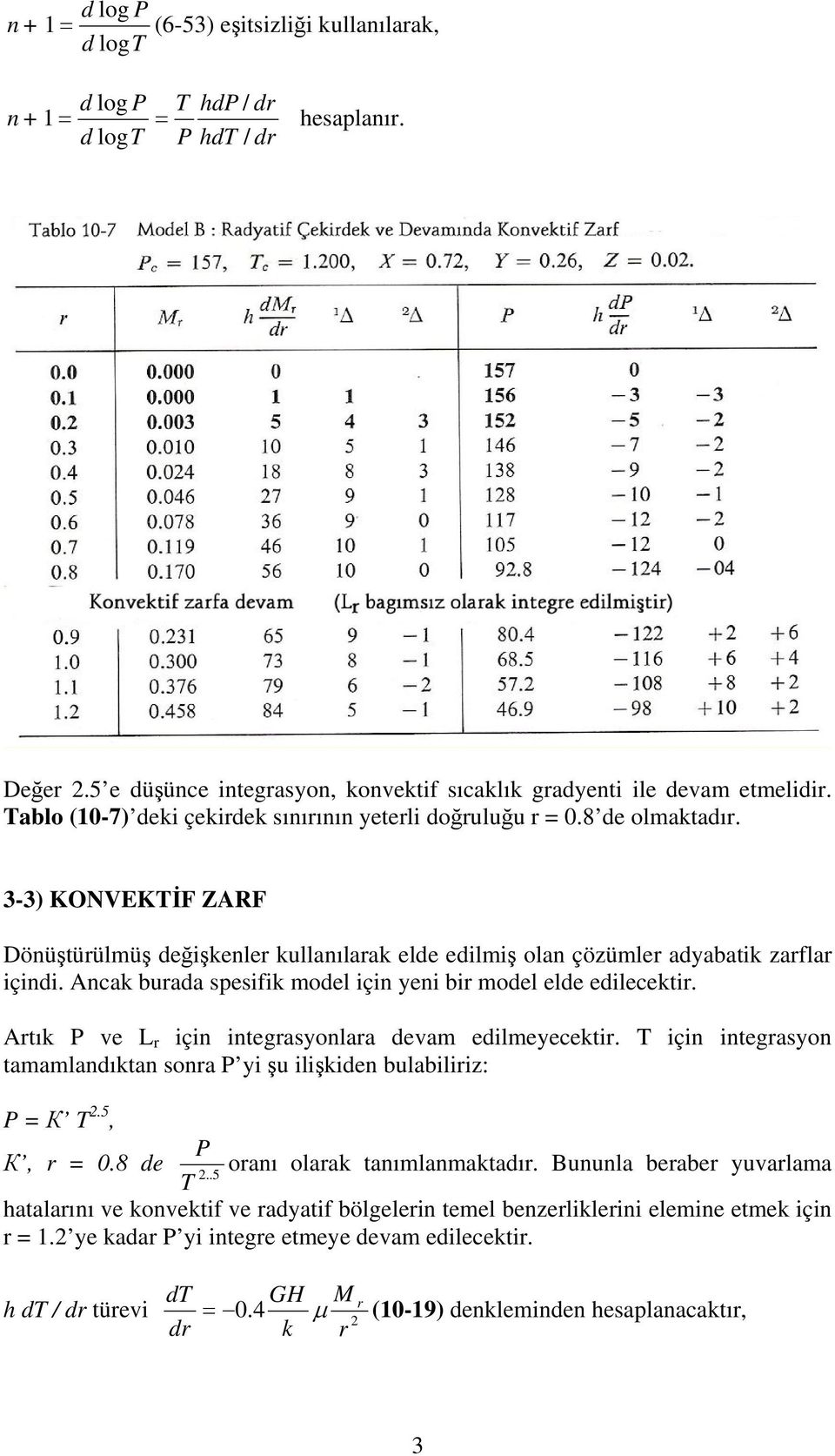 Anak burada sesifik model için yeni bir model elde edileekir. Arık P ve L r için inegrasyonlara devam edilmeyeekir. T için inegrasyon amamlandıkan sonra P yi şu ilişkiden bulabiliriz: P К T.5, P К, r.