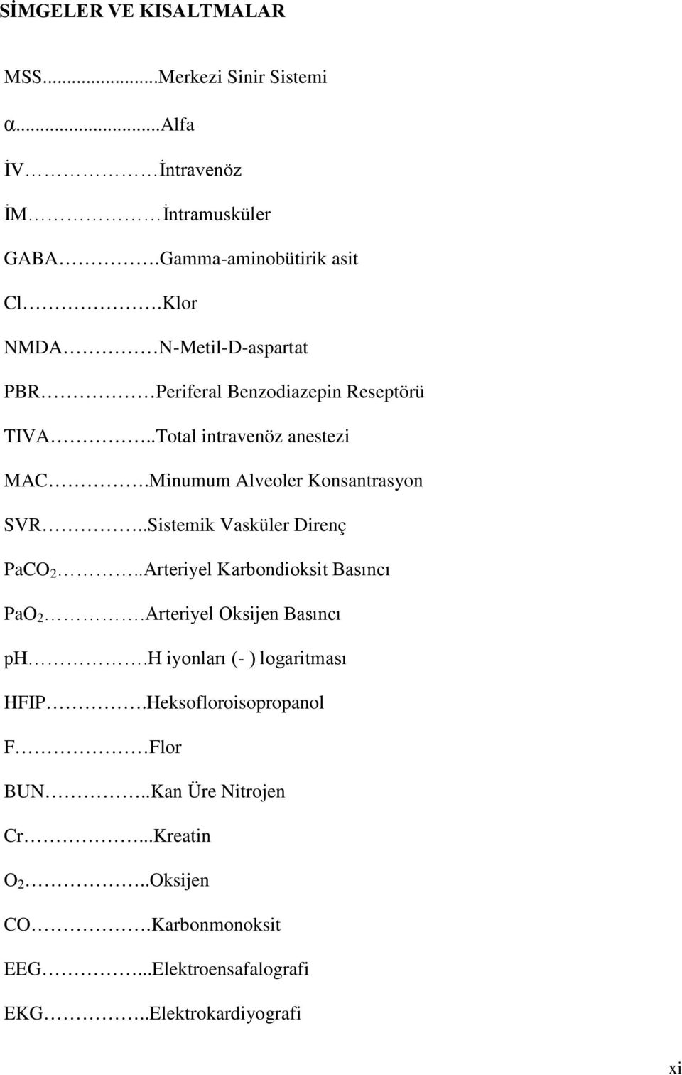 Minumum Alveoler Konsantrasyon SVR..Sistemik Vasküler Direnç PaCO 2..Arteriyel Karbondioksit Basıncı PaO 2.Arteriyel Oksijen Basıncı ph.