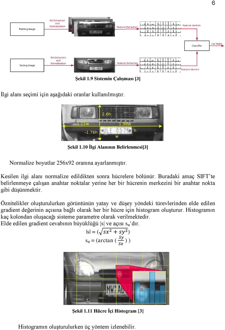 Öznitelikler oluşturulurken görüntünün yatay ve düşey yöndeki türevlerinden elde edilen gradient değerinin açısına bağlı olarak her bir hücre için histogram oluşturur.