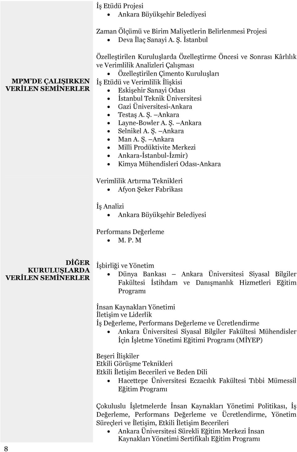 Verimlilik İlişkisi Eskişehir Sanayi Odası İstanbul Teknik Üniversitesi Gazi Üniversitesi-Ankara Testaş A. Ş.