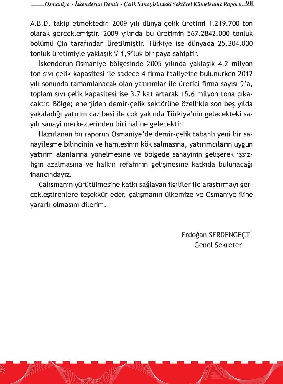 İskenderun-Osmaniye bölgesinde 2005 yılında yaklaşık 4,2 milyon ton sıvı çelik kapasitesi ile sadece 4 firma faaliyette bulunurken 2012 yılı sonunda tamamlanacak olan yatırımlar ile üretici firma