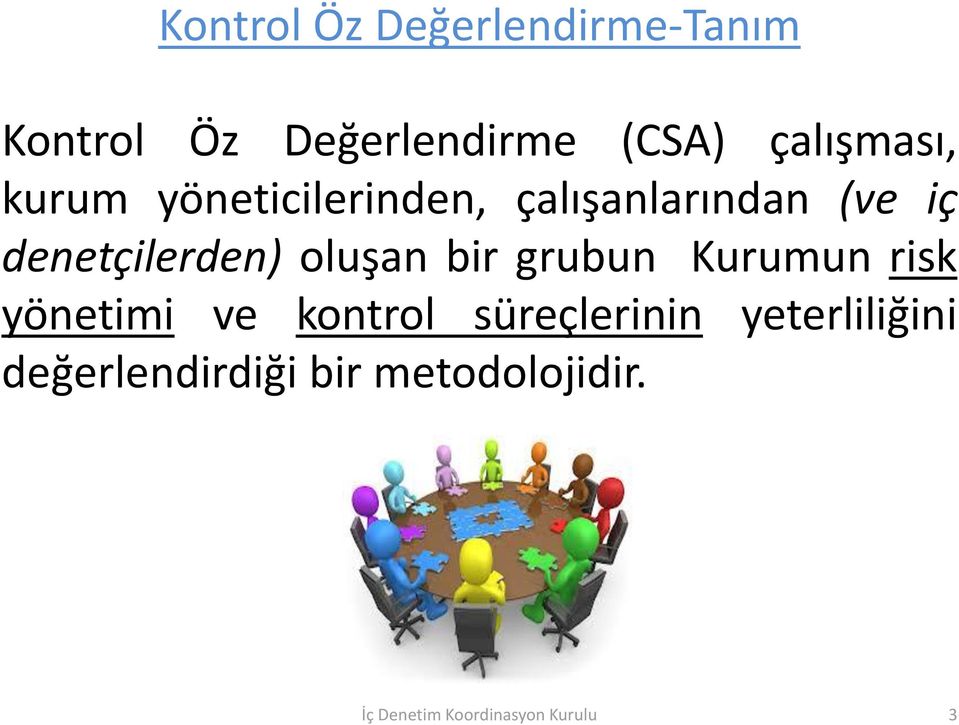 denetçilerden) oluşan bir grubun Kurumun risk yönetimi ve