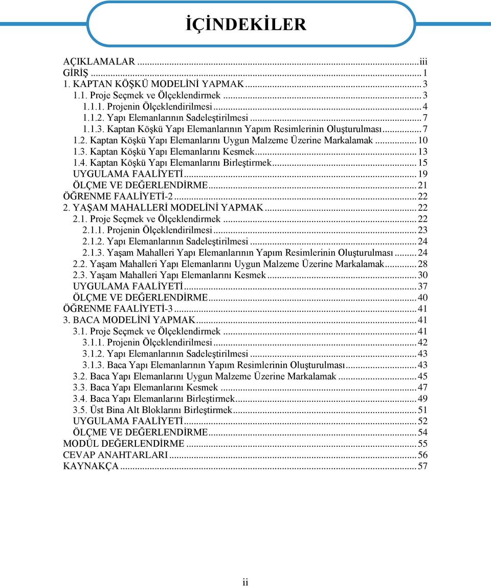 .. 13 1.4. Kaptan Köşkü Yapı Elemanlarını Birleştirmek... 15 UYGULAMA FAALİYETİ... 19 ÖLÇME VE DEĞERLENDİRME... 21 ÖĞRENME FAALİYETİ-2... 22 2. YAŞAM MAHALLERİ MODELİNİ YAPMAK... 22 2.1. Proje Seçmek ve Ölçeklendirmek.