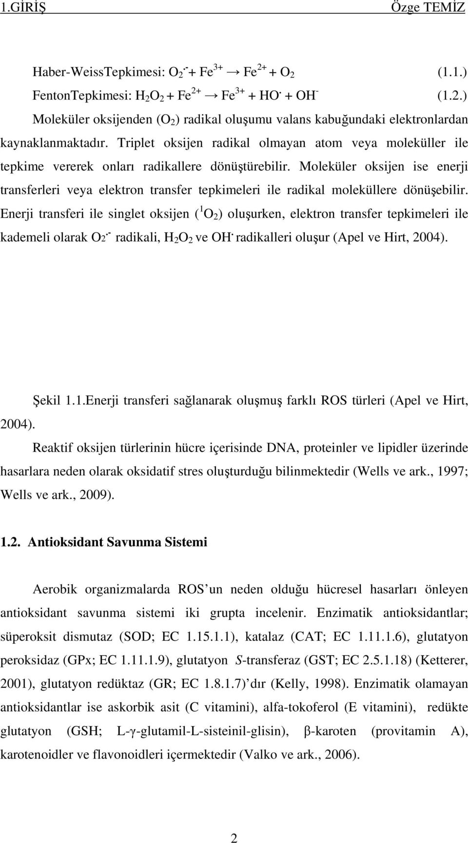 Moleküler oksijen ise enerji transferleri veya elektron transfer tepkimeleri ile radikal moleküllere dönüşebilir.