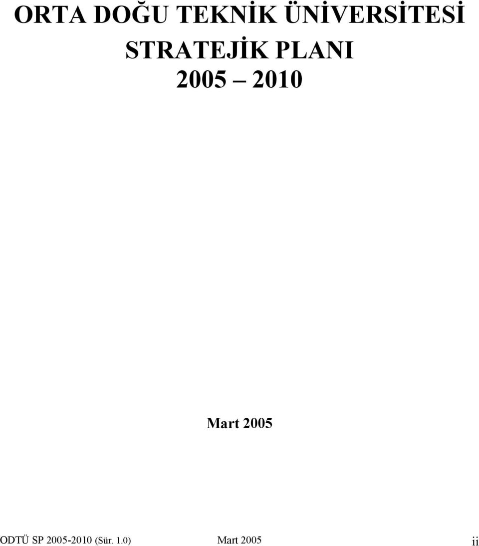 PLANI 2005 2010 Mart 2005