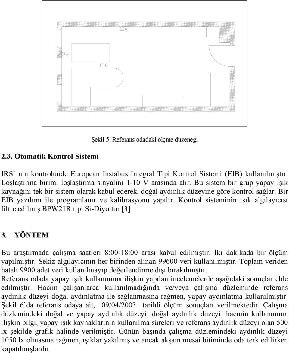 Bir EIB yazılımı ile programlanır ve kalibrasyonu yapılır. Kontrol sisteminin ışık algılayıcısı filtre edilmiş BPW21R tipi Si-Diyottur [3]. 3.