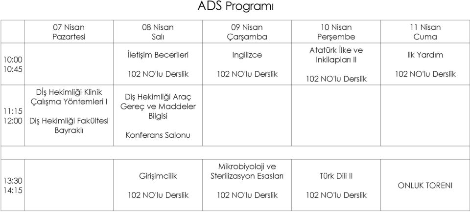 Bayraklı Diş Hekimliği Araç Gereç ve Maddeler