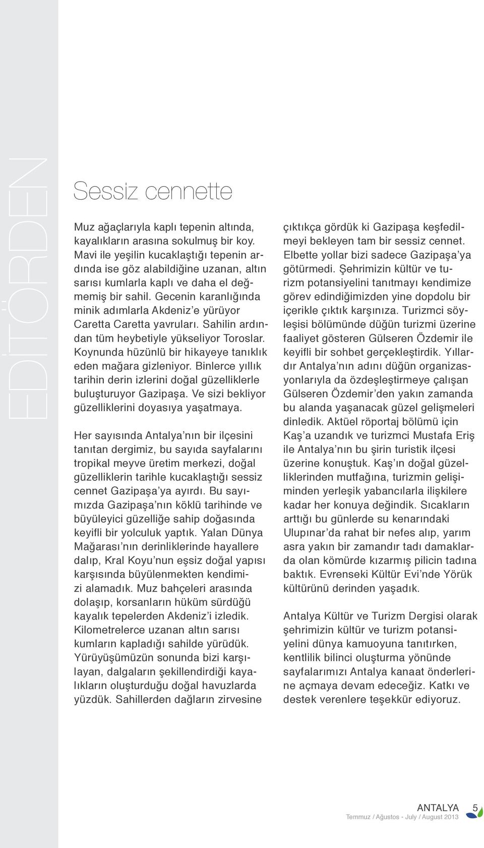 Gecenin karanlığında minik adımlarla Akdeniz e yürüyor Caretta Caretta yavruları. Sahilin ardından tüm heybetiyle yükseliyor Toroslar. Koynunda hüzünlü bir hikayeye tanıklık eden mağara gizleniyor.