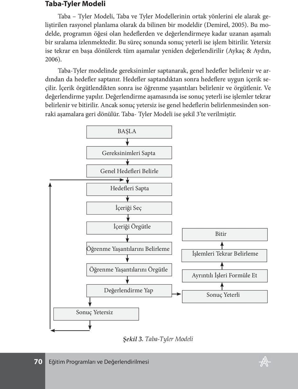 Yetersiz ise tekrar en başa dönülerek tüm aşamalar yeniden değerlendirilir (Aykaç & Aydın, 2006).