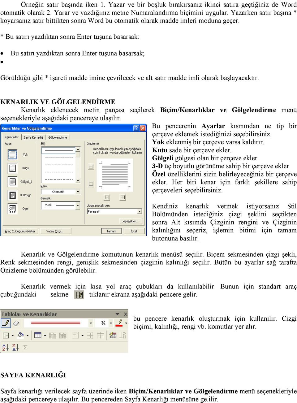 * Bu satırı yazdıktan sonra Enter tuşuna basarsak: Bu satırı yazdıktan sonra Enter tuşuna basarsak; Görüldüğü gibi * işareti madde imine çevrilecek ve alt satır madde imli olarak başlayacaktır.